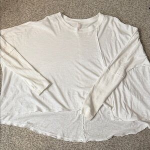 Free People White Long Sleeve Top